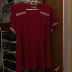 Lori Goldstein Red Blouse